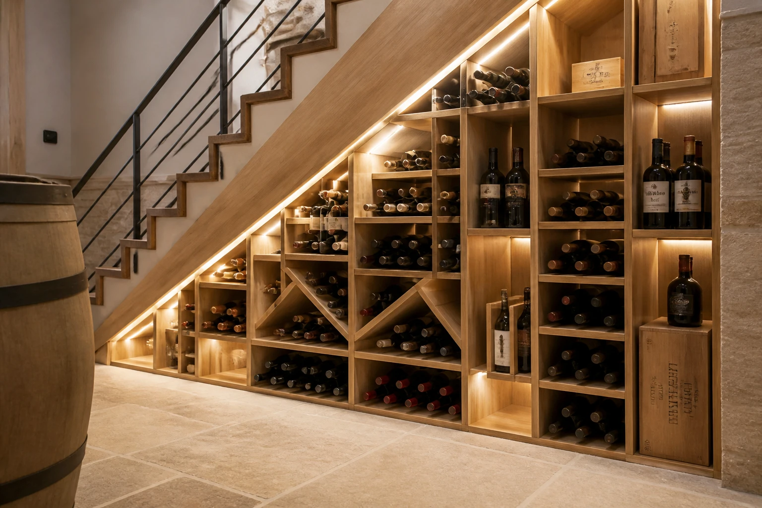 Cave à vin sous escalier : prix et types d&rsquo;aménagement
